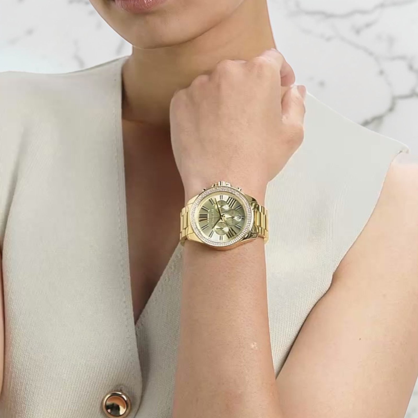 Montre Michael Kors Wren pour Femme Gold – Image 6
