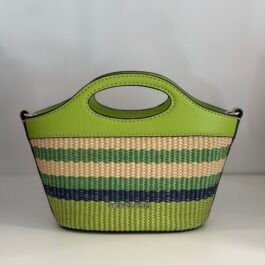 Mini Sac à Bandoulière Michael Kors Tatum Green à Rayure XS