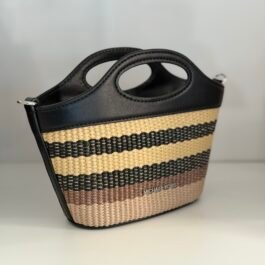 Mini Sac à Bandoulière Michael Kors Tatum Black à Rayure XS