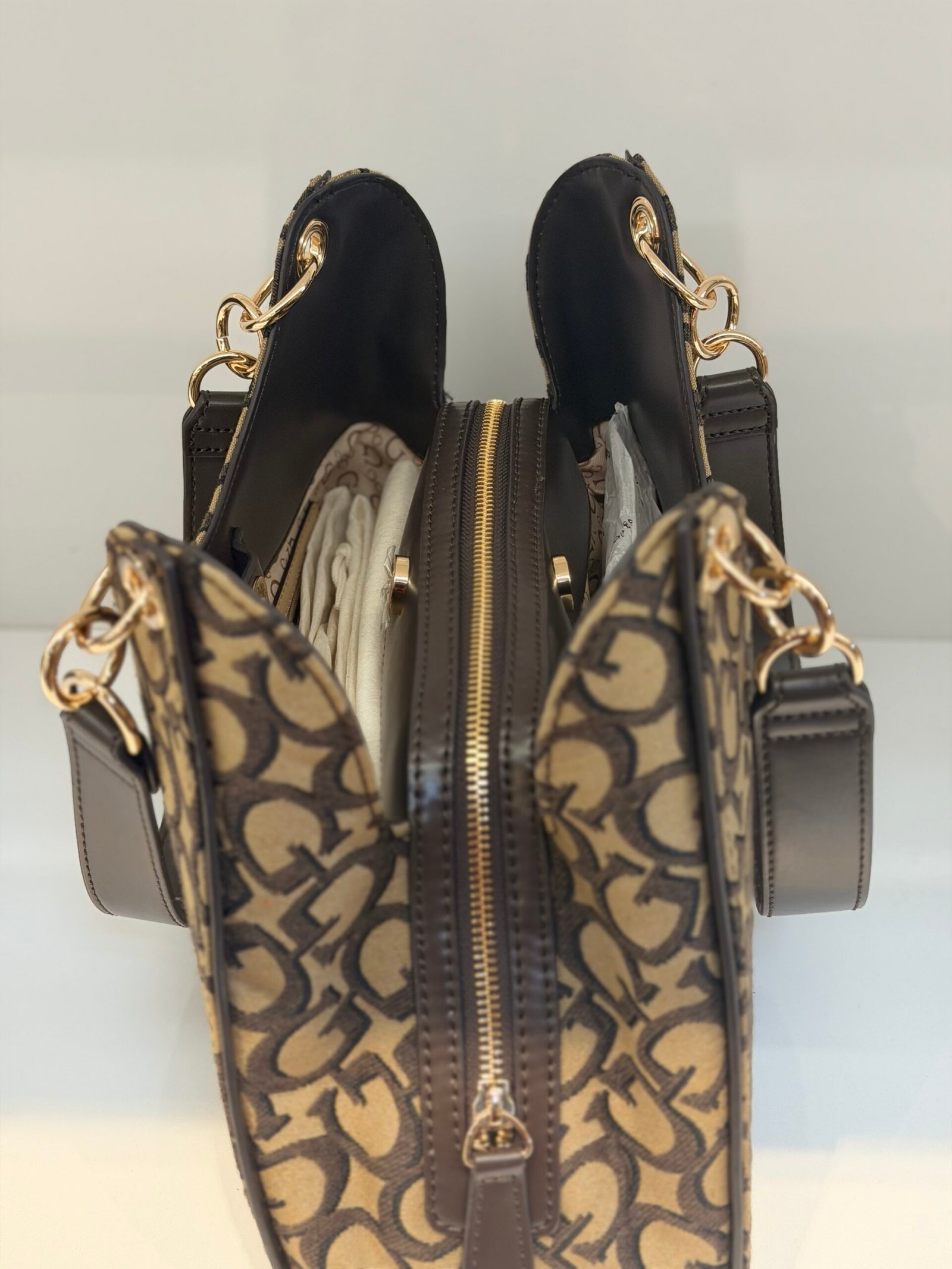 Sac À Main Guess Satchel HAY Brown L – Image 4