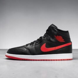 Air Jordan  1 Mid Black University Red
