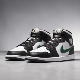 Air Jordan  1 Mid Black Gorge Green