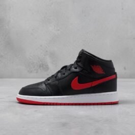 Air Jordan  1 Mid GS Black Red