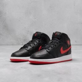 Air Jordan  1 Mid GS Black Red