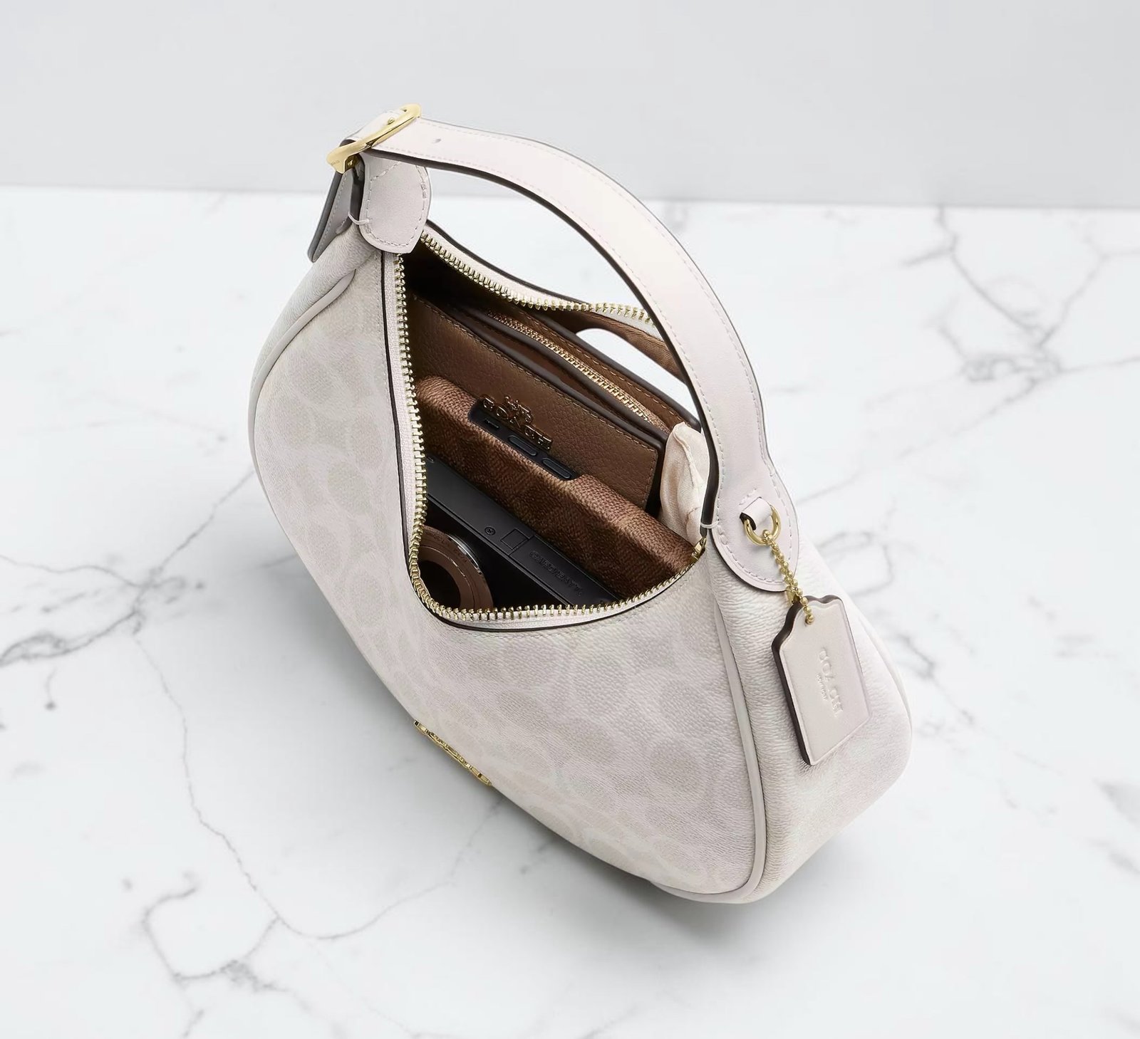 Sac À Bandoulière Coach Emily En Toile White – Image 4