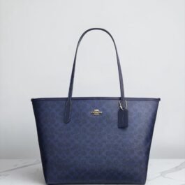Sac À Cabas Coach City En Toile Bleu XL