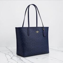 Sac À Cabas Coach City En Toile Bleu XL