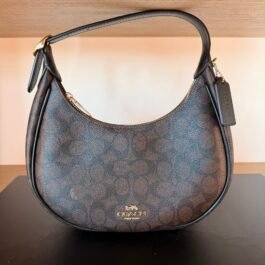 Sac À Bandoulière Coach Emily En Toile Marron Noir