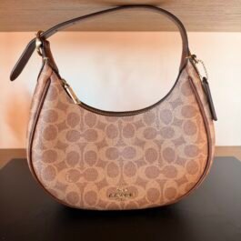 Sac À Bandoulière Coach Emily En Toile Marron clair