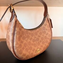 Sac À Bandoulière Coach Emily En Toile Marron clair