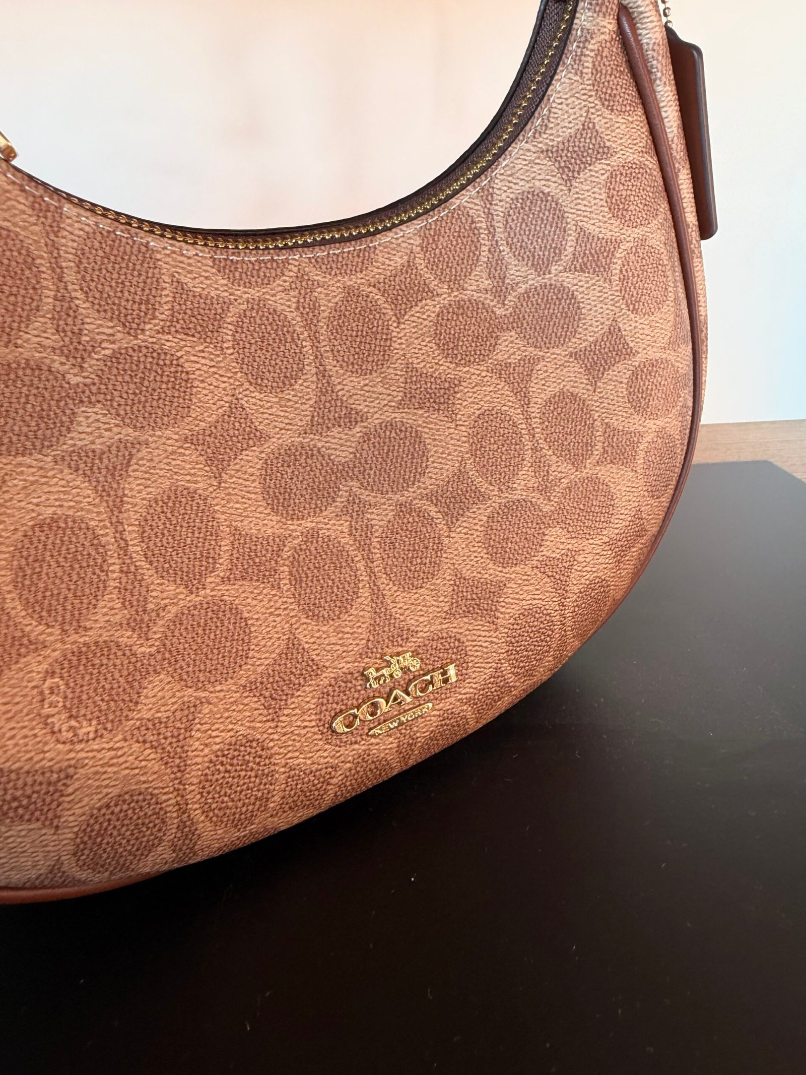 Sac À Bandoulière Coach Emily En Toile Marron clair – Image 3