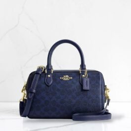 Sac À Bandoulière Coach Satchel Rowan Bleu Marine M