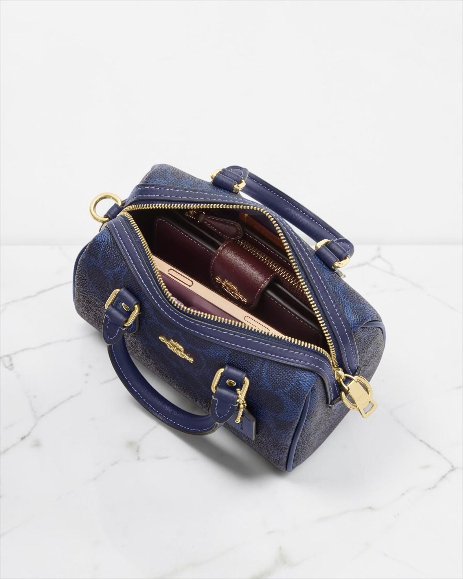 Sac À Bandoulière Coach Satchel Mini Rowan Bleu Marine S – Image 4