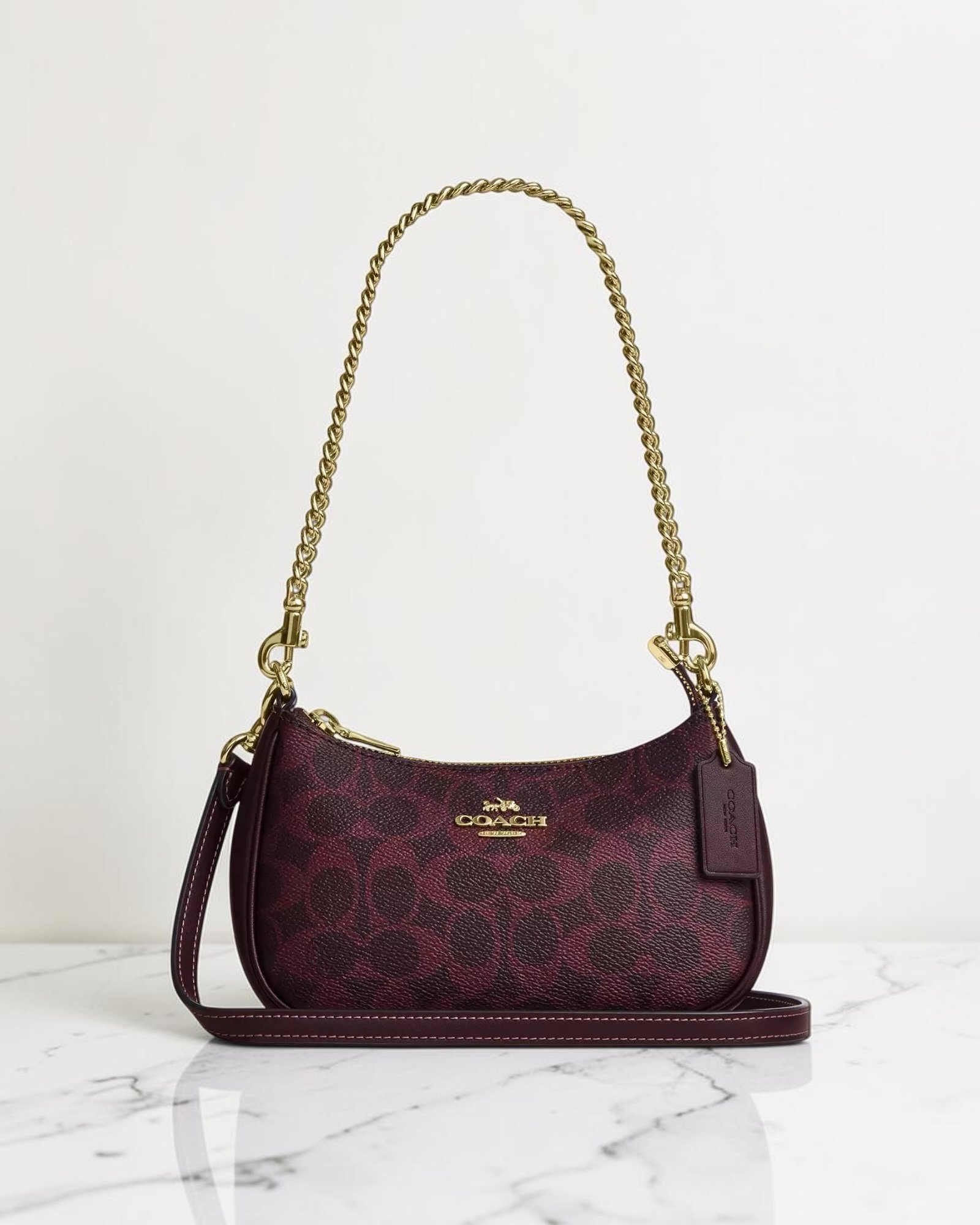 Sac À Bandoulière Coach Teri en Toile Cassis S – Image 5