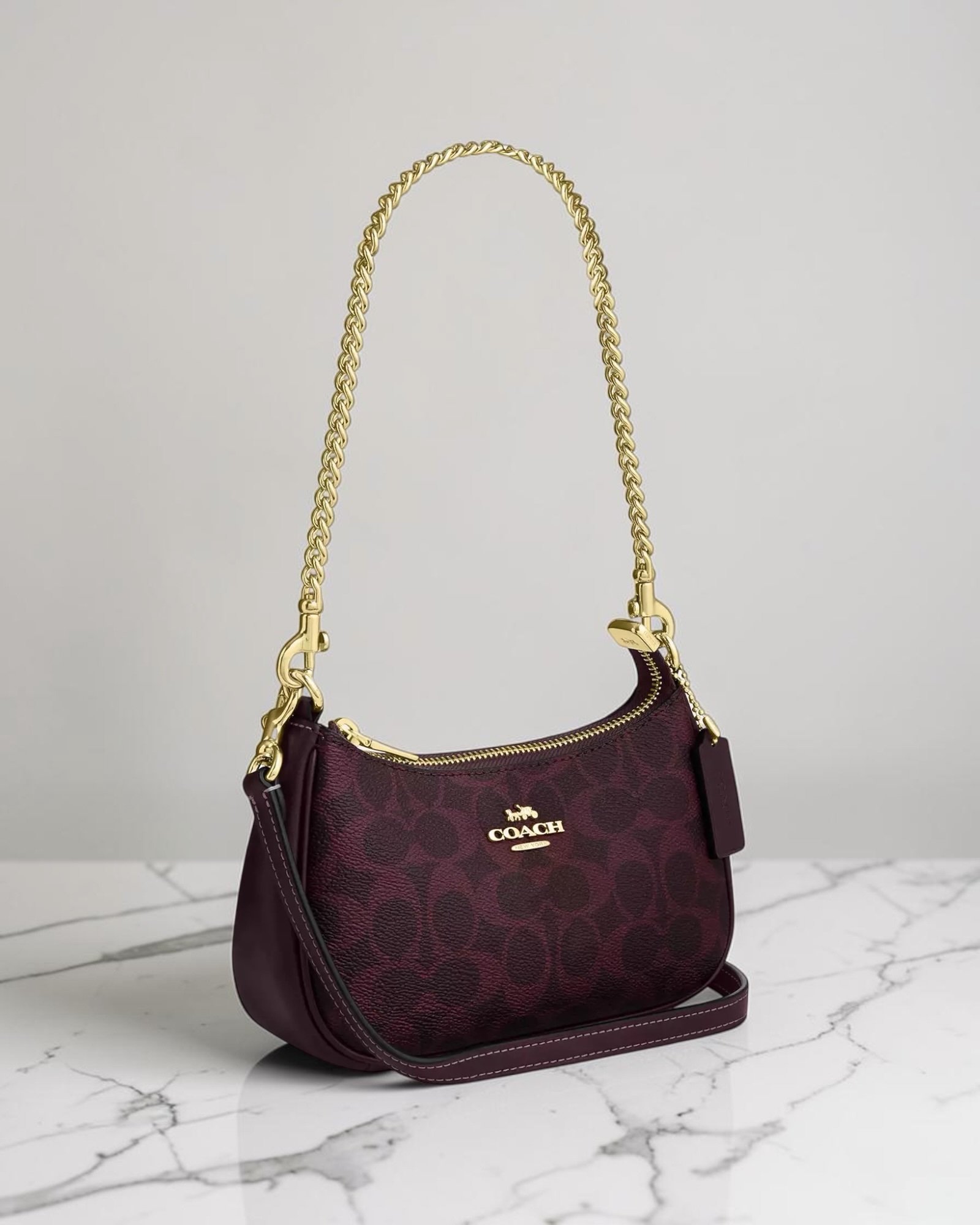 Sac À Bandoulière Coach Teri en Toile Cassis S – Image 3