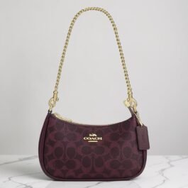 Sac À Bandoulière Coach Teri en Toile Cassis S
