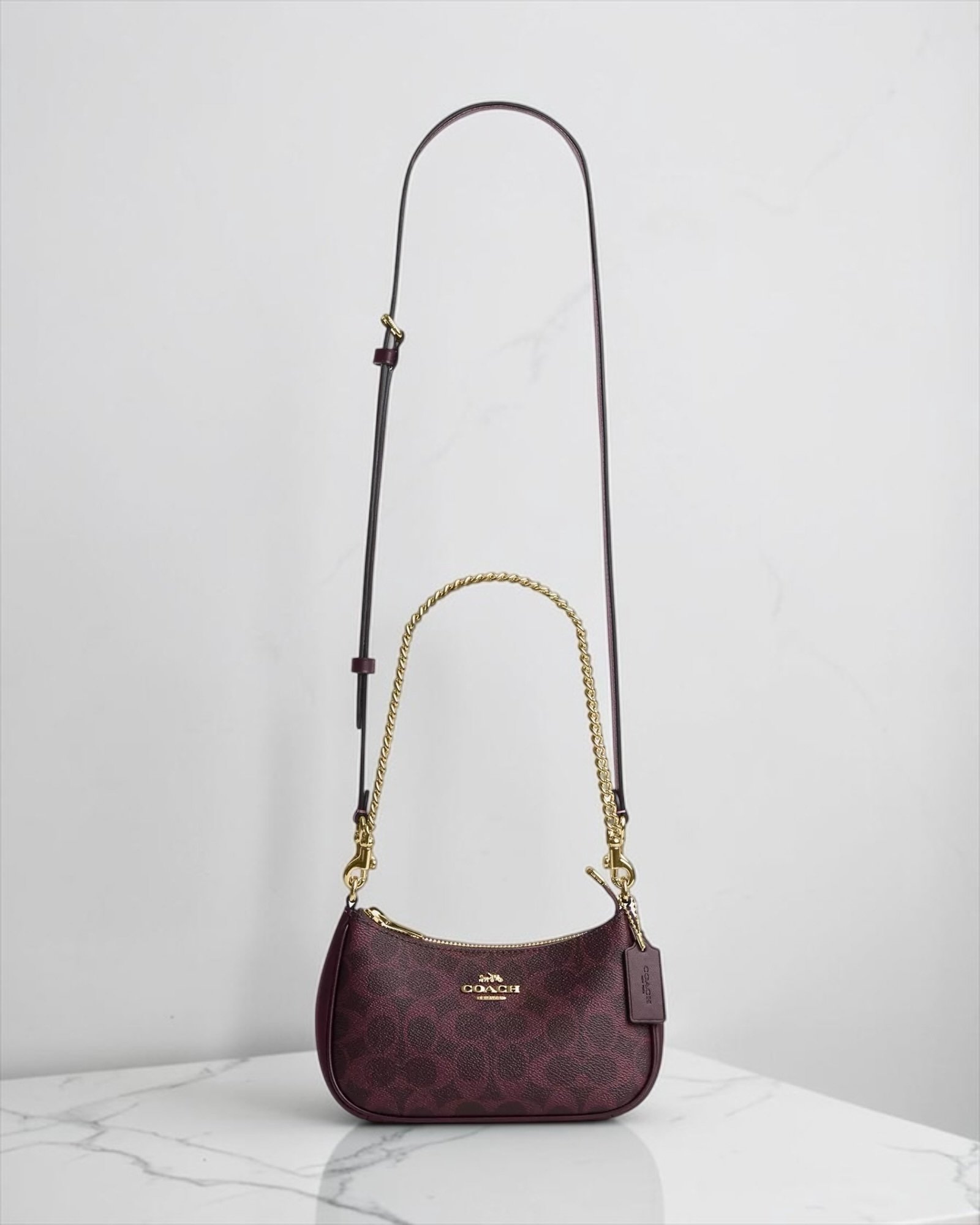 Sac À Bandoulière Coach Teri en Toile Cassis S – Image 7