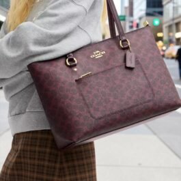 Sac À Cabas Coach Gare Or/Cassis Multi XL
