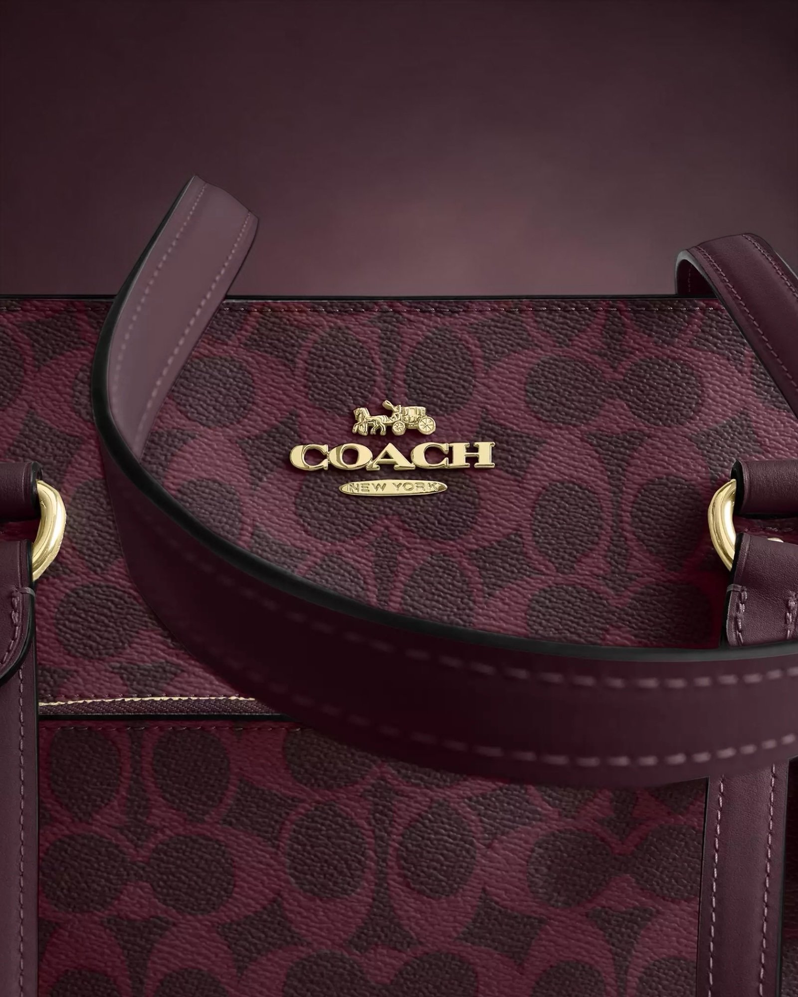 Sac À Cabas Coach Gare Or/Cassis Multi XL – Image 8