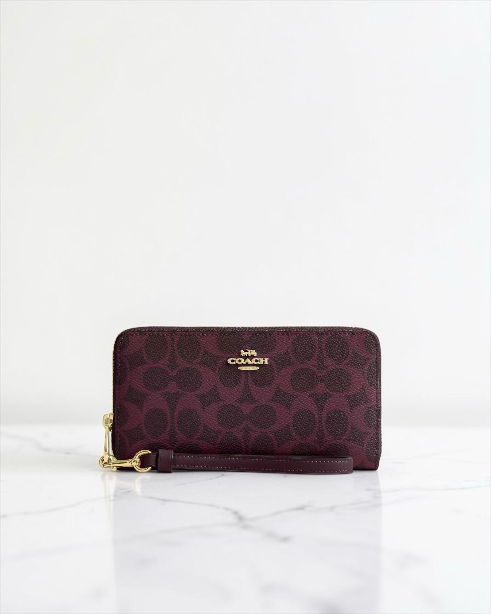 Portefeuille à zip-contour en toile Coach Cassis – Image 4